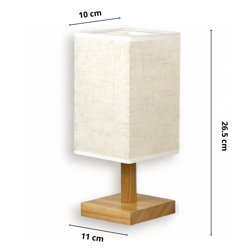 Lampe de Chevet Asiatique en Bois