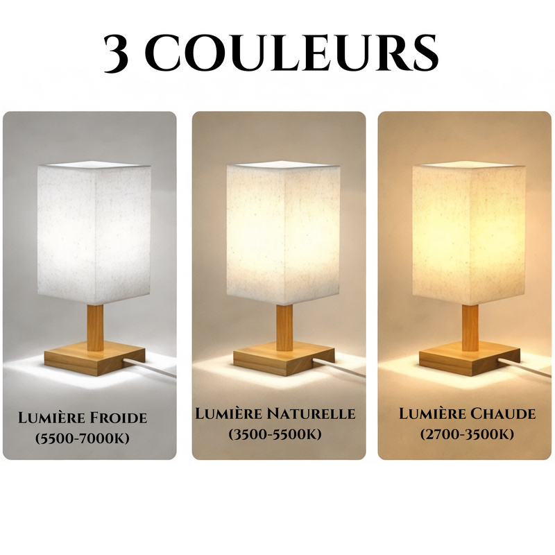 Lampe de Chevet Asiatique en Bois