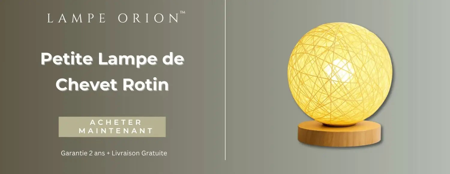 Petite Lampe de Chevet Rotin