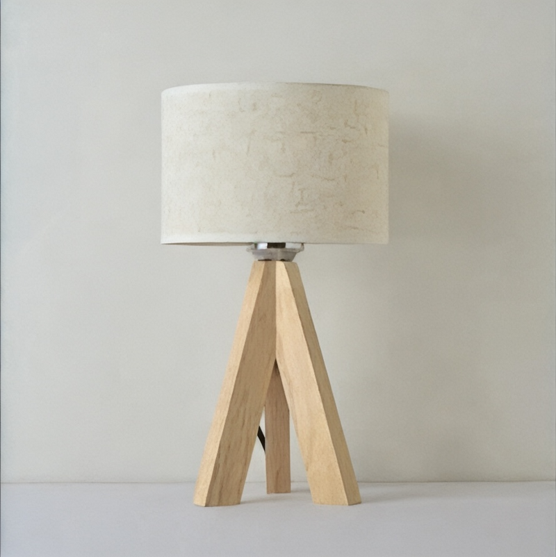 Lampe de Chevet Bois Design Blanc