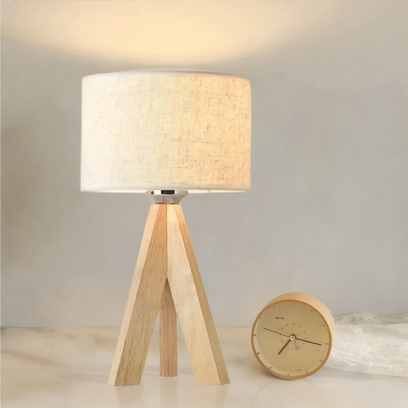 Lampe de Chevet Bois Design Blanc