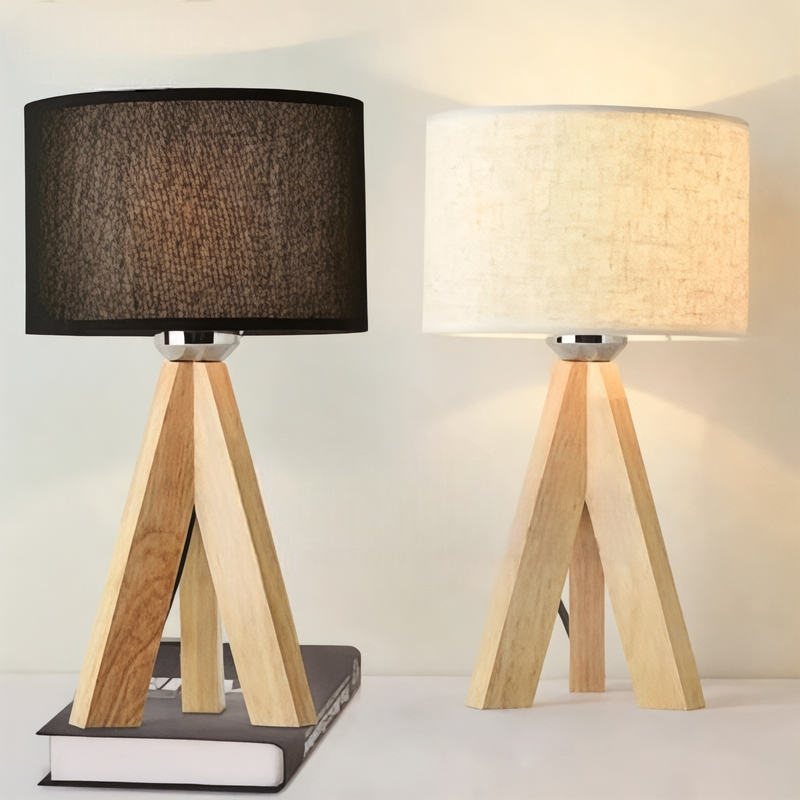 Lampe de Chevet Bois Design Blanc