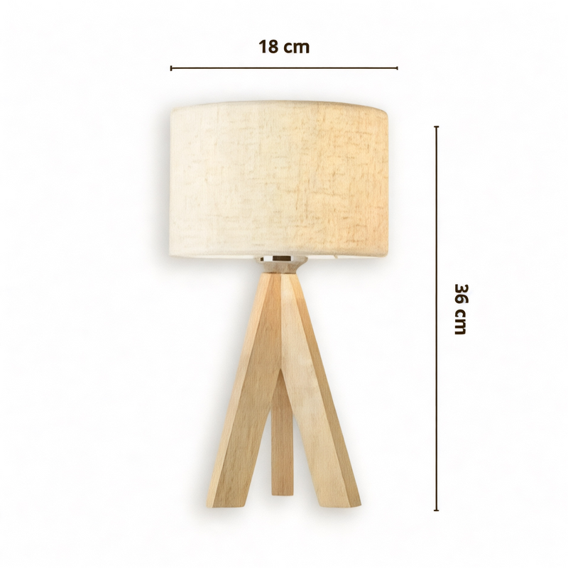 Lampe de Chevet Bois Design Blanc