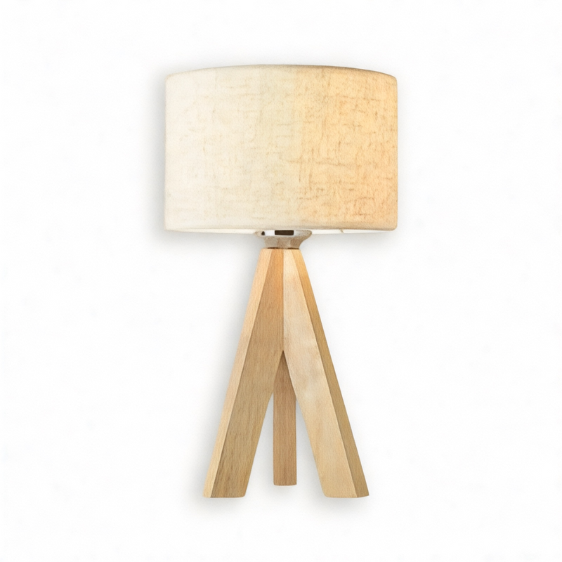 Lampe de Chevet Bois Design Blanc