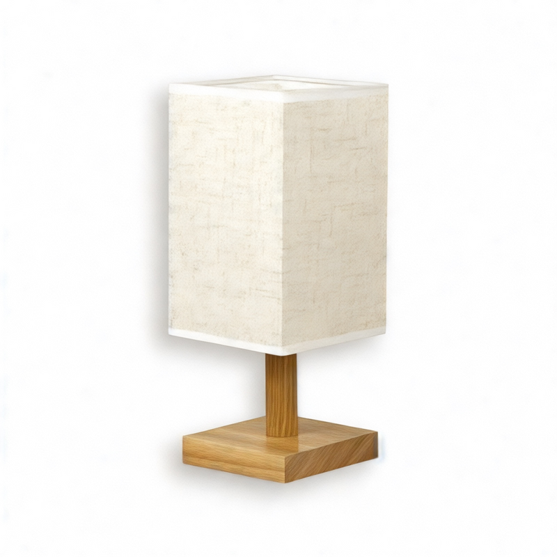 Lampe de Chevet Asiatique en Bois