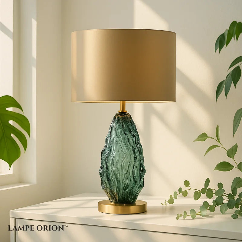 Art colored glass table Light Fashionable glazed lamp Living Room Bedroom Hotel beside fabric lamp LED study room Desk