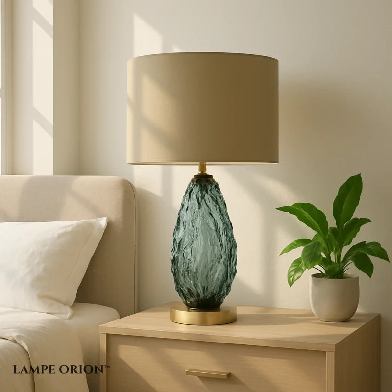 Art colored glass table Light Fashionable glazed lamp Living Room Bedroom Hotel beside fabric lamp LED study room Desk