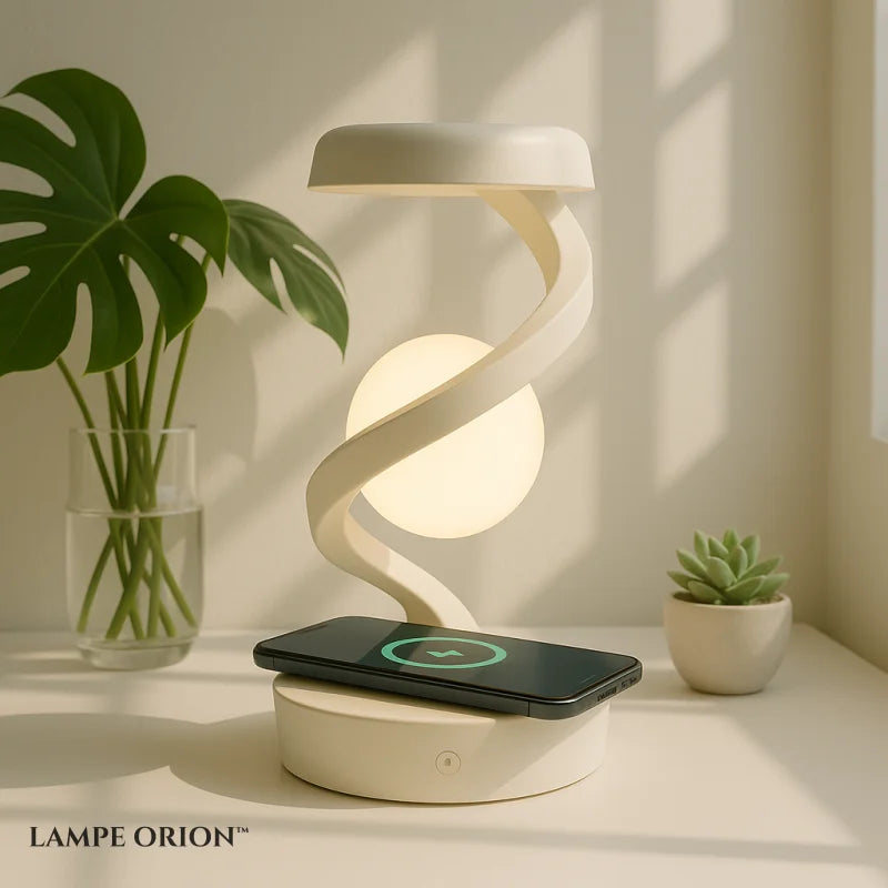 Lampe de Chevet 3D - Blanc avec chargeur - Lampe de Chevet