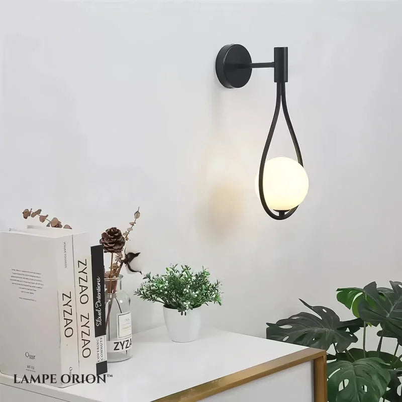 Lampe de Chevet Applique Murale Noire - Blanc Naturelle