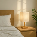 Lampe de Chevet Asiatique en Bois - Lampe de Chevet