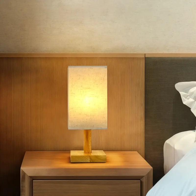 Lampe de Chevet Asiatique en Bois - Lampe de Chevet