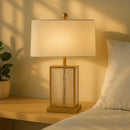 Lampe de Chevet avec Pied en Verre - Lampe de Chevet