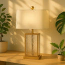 Lampe de Chevet avec Pied en Verre - Lampe de Chevet