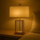 Lampe de Chevet avec Pied en Verre - Blanc Chaud - Lampe de Chevet