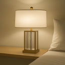 Lampe de Chevet avec Pied en Verre - Blanc Neutre - Lampe de Chevet