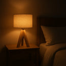 Lampe de Chevet Bois Design Blanc - Lampe de Chevet