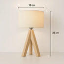 Lampe de Chevet Bois Design Blanc - Lampe de Chevet