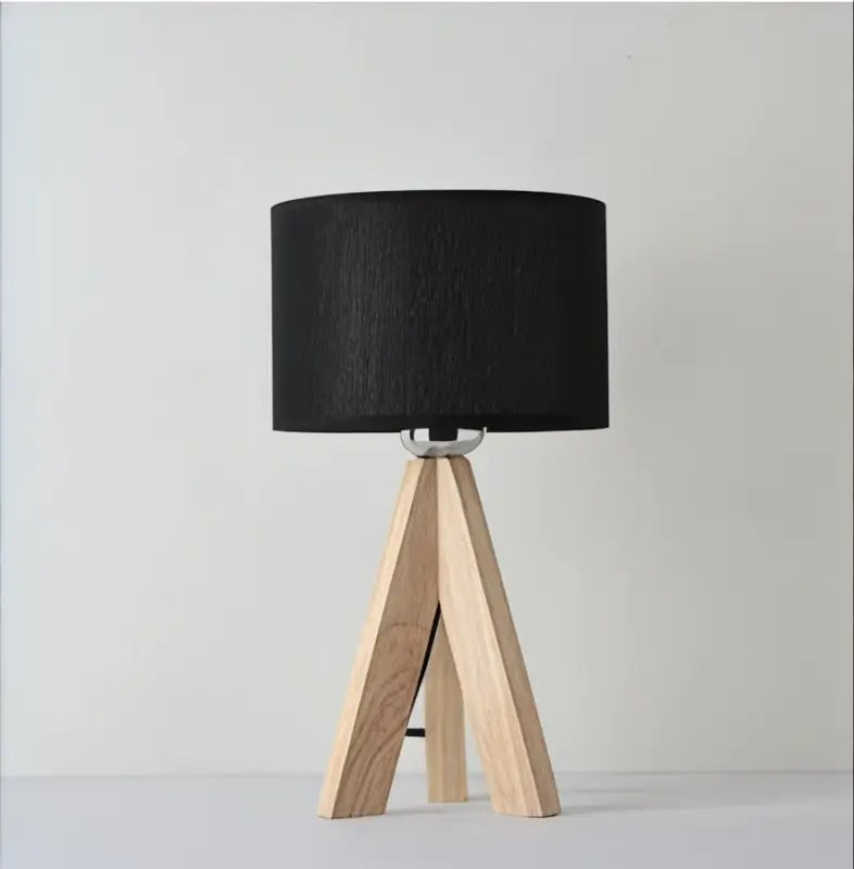 Lampe de Chevet Bois Design Noir - Lampe de Chevet