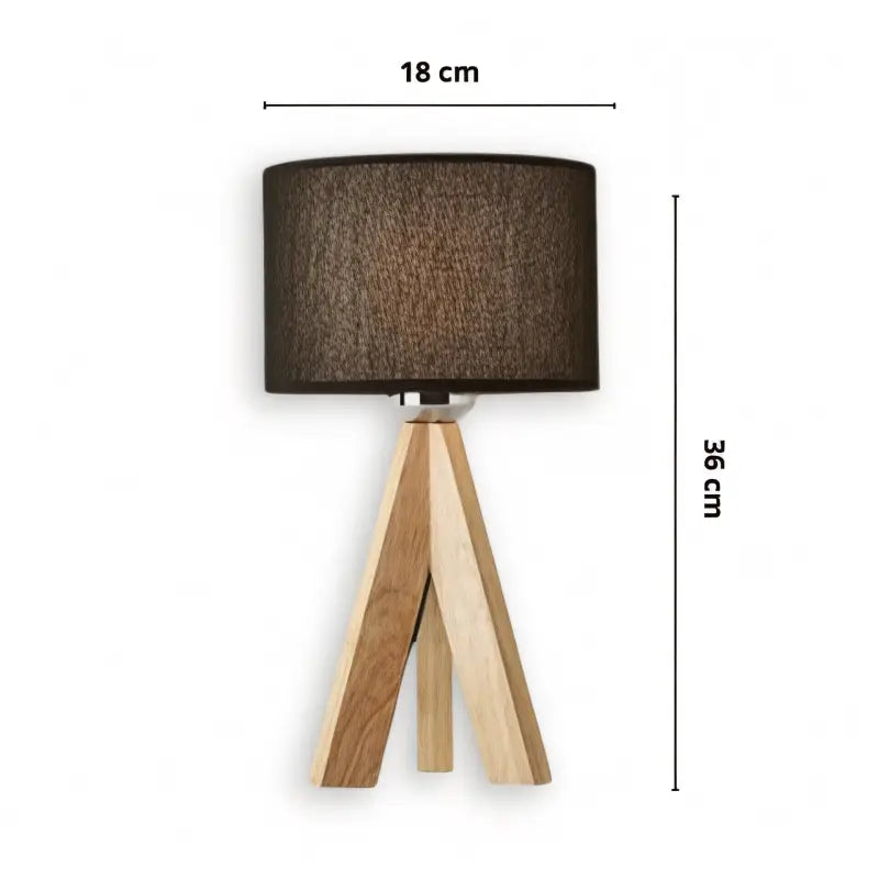 Lampe de Chevet Bois Design Noir - Lampe de Chevet