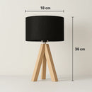 Lampe de Chevet Bois Design Noir - Lampe de Chevet
