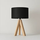 Lampe de Chevet Bois Design Noir - Lampe de Chevet