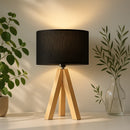 Lampe de Chevet Bois Design Noir - Lampe de Chevet