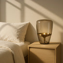 Lampe de Chevet en Verre Transparent fumée - Lampe de Chevet