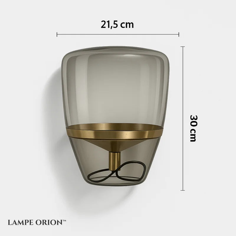 Lampe de Chevet en Verre Transparent fumée - Lampe de Chevet