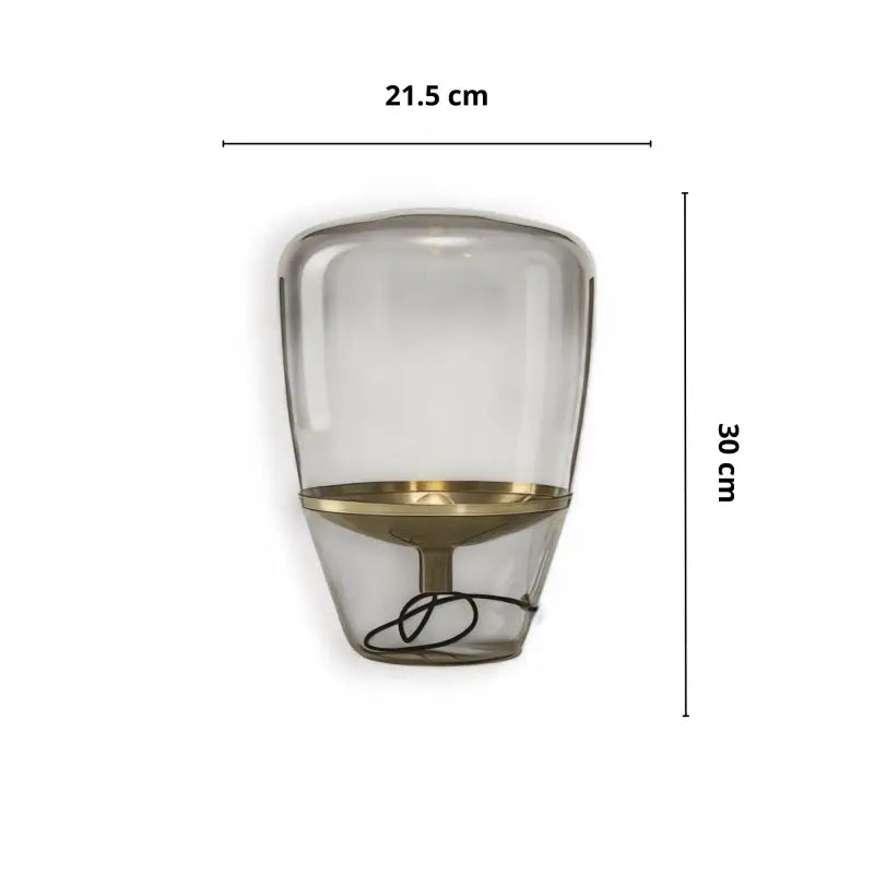 Lampe de Chevet en Verre Transparent fumée - Lampe de Chevet