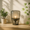 Lampe de Chevet en Verre Transparent Noir - Lampe de Chevet