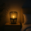 Lampe de Chevet en Verre Transparent Noir - Lampe de Chevet