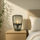 Lampe de Chevet en Verre Transparent Noir - Lampe de Chevet