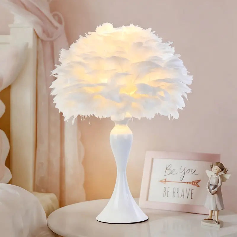 Lampe de Chevet Plume Blanche - Lampe de Chevet