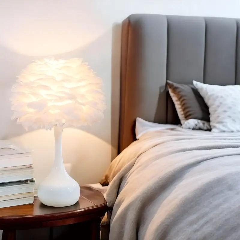 Lampe de Chevet Plume Blanche - Lampe de Chevet