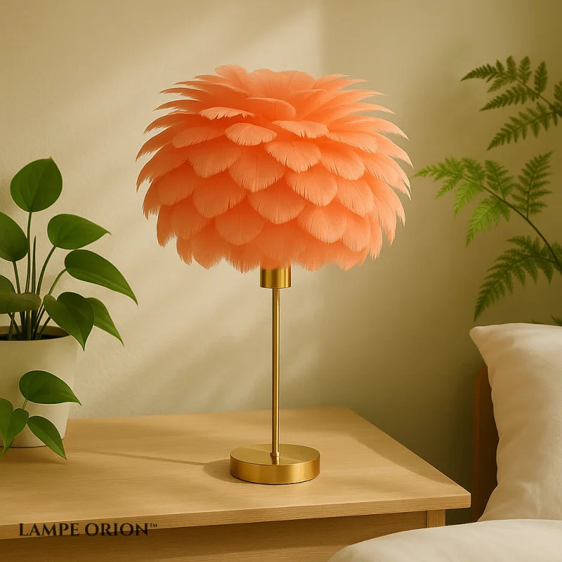 Lampe de Chevet Plume Rose - Lampe de Chevet