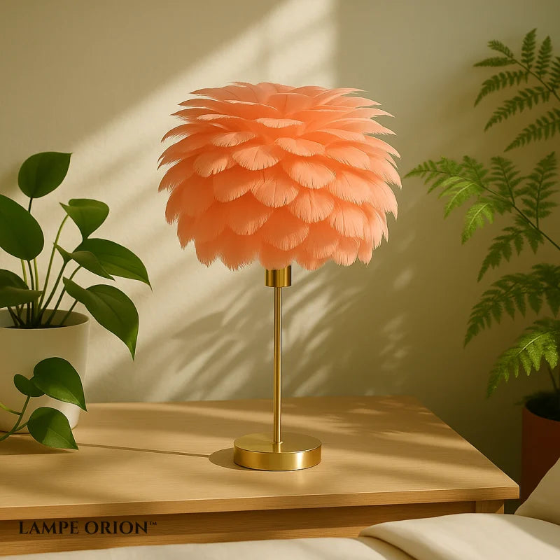 Lampe de Chevet Plume Rose - Lampe de Chevet