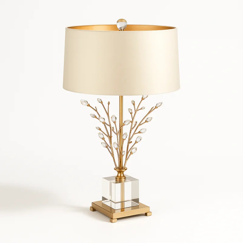 SANDYHA Nordic Ceramic Table Lamp Fabric Art Lampshade LED Light for Living Room Decor Bedroom Bedside Sofa Study Table