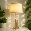 Nordic Led Bedside Table Crystal Lamp Home Decor Desk Living Room Bedroom Stand Light Fixtures Modern Fabric shade