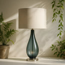 Art colored glass table Light Fashionable glazed lamp Living Room Bedroom Hotel beside fabric lamp LED study room Desk