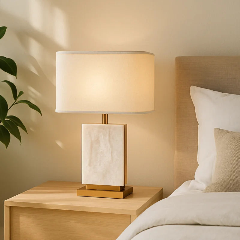 Lampe Pied Marbre Design - Lampe de Chevet