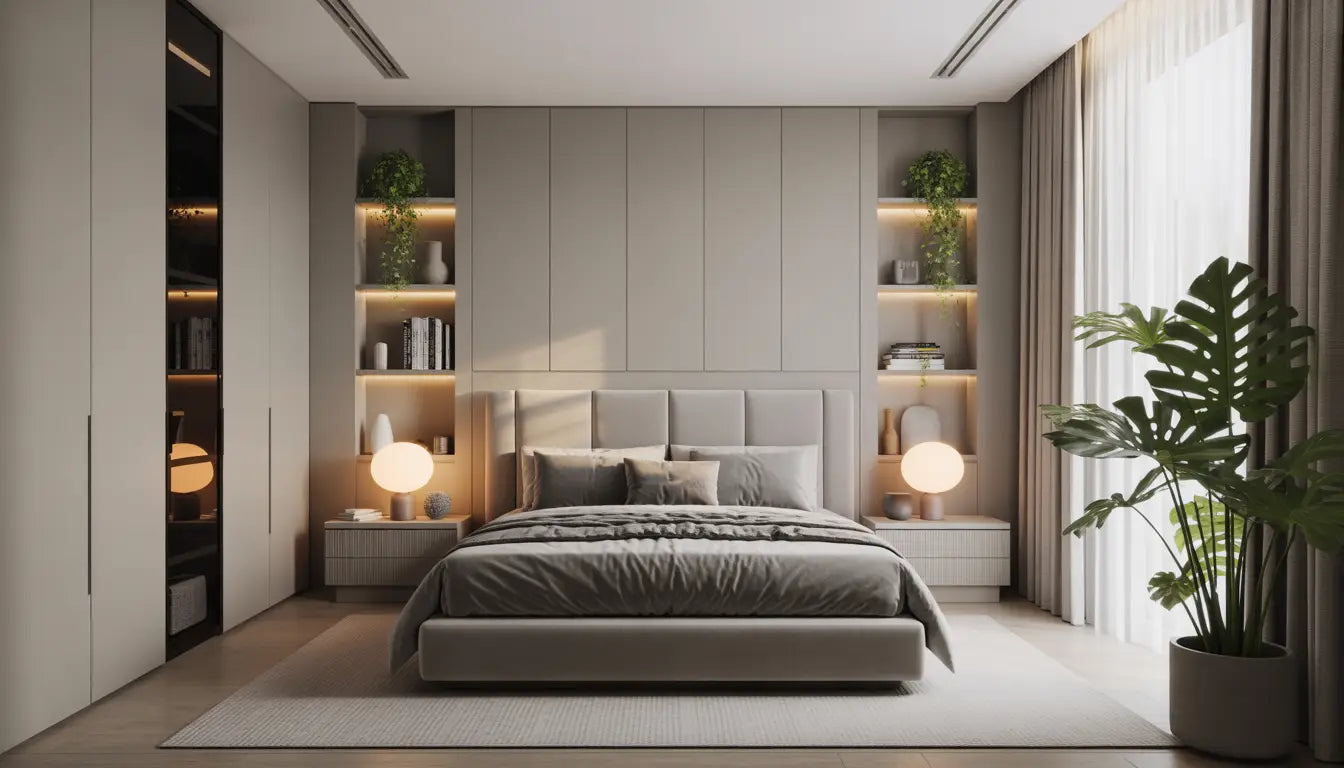 Chambre zen avec éclairage naturel