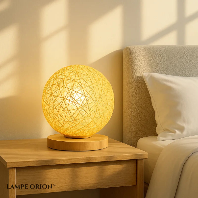 Petite Lampe de Chevet Rotin