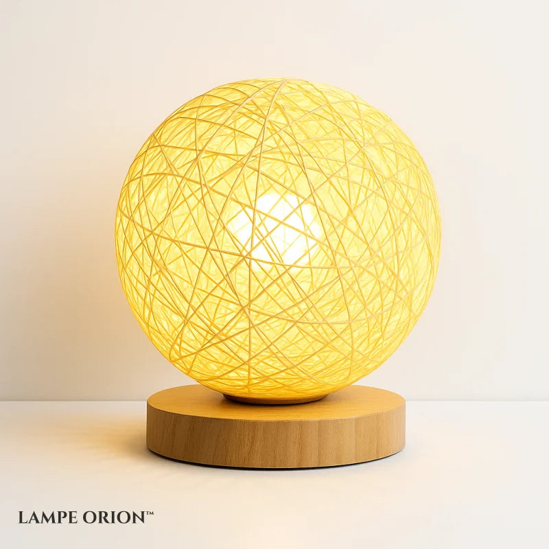 Petite Lampe de Chevet Rotin