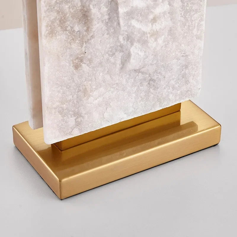 Simple white frosted marble fabric desk lamp Warm model room Living room Bedroom desk lamp - desk lamp / push button